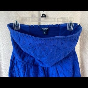 Old Navy Blue Eyelet Strapless Dress